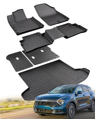 for Kia Sportage Floor Mats & Cargo Liner with Back Seat Cover Protector 2023-26
