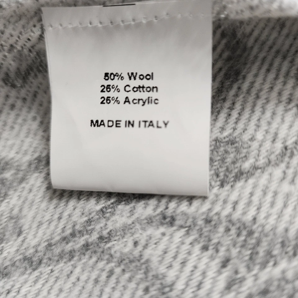 Manta Lamberto Mezcla Lana Gris Blanco 54"X60" Hecha en Italia Foto 4 de 4