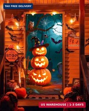 Halloween Door Cover Decor, Outdoor Party Wall Backdrop Sign