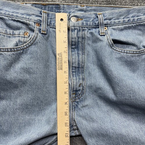 VTG Levis 505 Jeans Mens 34x34 (Fit 32x33) Blue Straight 100% Cotton Denim Y2K - Picture 8 of 13
