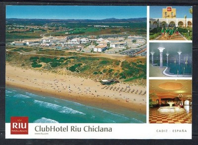  farbige - Ak '' Club Hotel Riu Chiclana - Sevilla - Cadiz - Spanien '' gelaufen