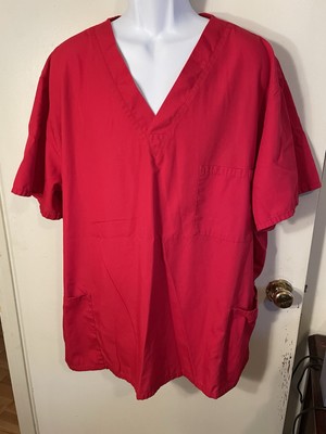 Men s Red Cherokee Workwear Scrub Top 3XL Pre-Owned Authentic Scrubs