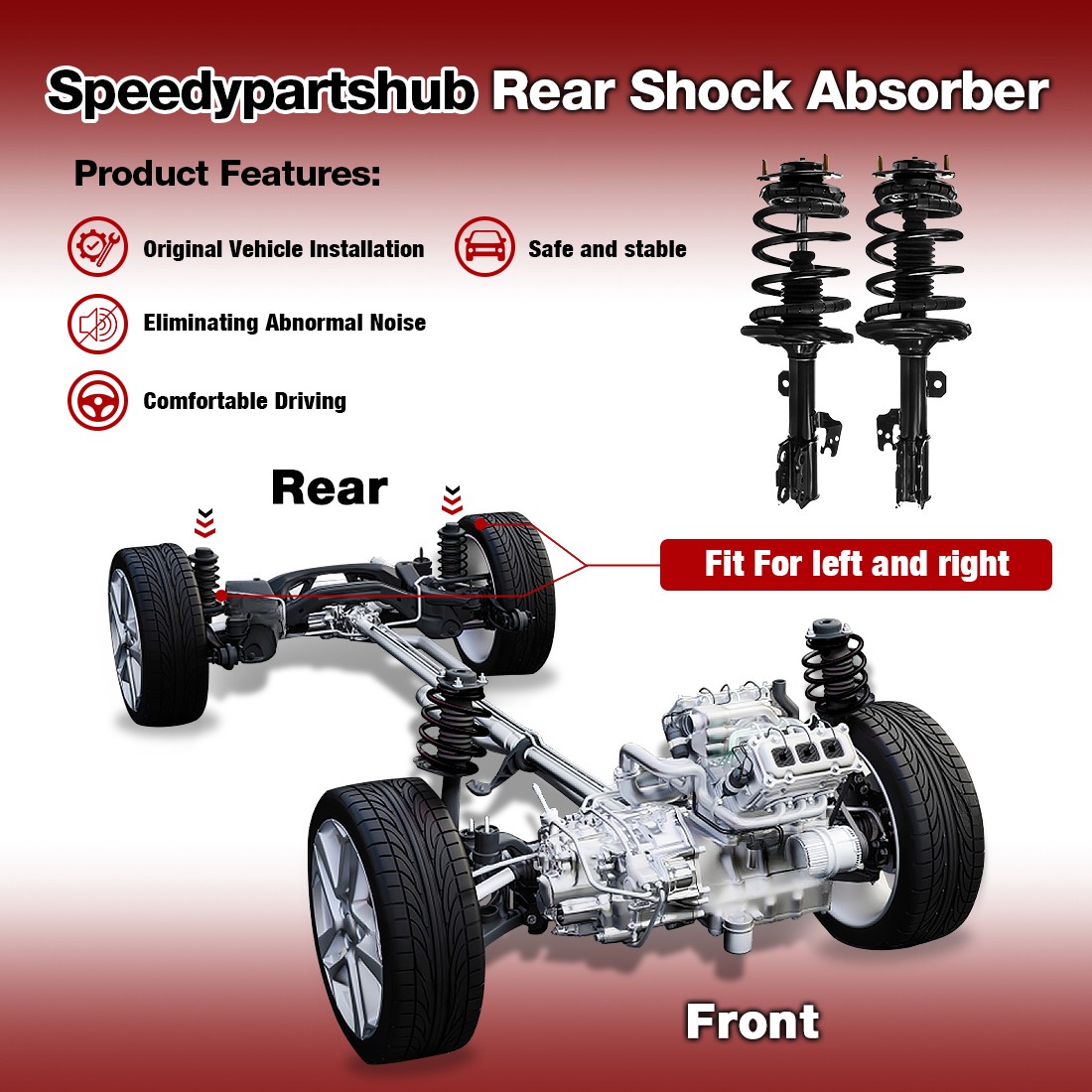 KYB Front Rear Shock Absorber Assembly For Chrysler TC Maserati 2.2L 1989 1990