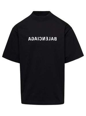 Men's Balenciaga Mirror Logo Tee Black, Size M - MKPR $750