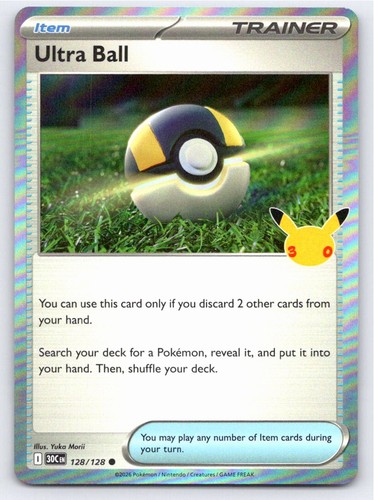 2026 POKEMON ME: 30TH CELEBRATION ULTRA BALL 128/128 HOLO C NM A102786 FREE S&H