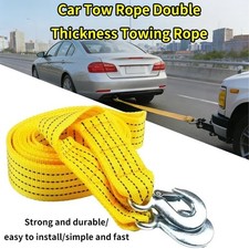 5 Ton 4M Car Tow Rope Heavy Duty Recovery Towing Strap Cable with Hooks UK