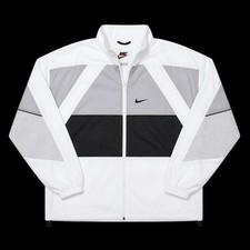 Vintage 90's Nike Jacket Mens White Windbreaker Striped Retro Jacket Large 12-14