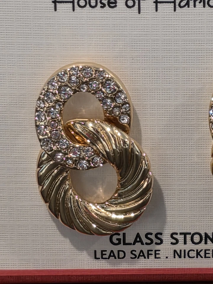 Pendientes de corazón de piedras de vidrio House of Harlow 1960 Foto 3 de 3