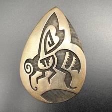 Vintage Hopi Native Bee Raincloud Whirlwind Silver Pin Brooch