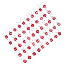 50Pcs Reusable Red Metal Number Tags Key Rings for Office Hotel Storage