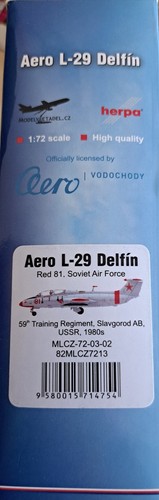 Herpa 1/72 Aero L-29 Delfin - Red 81 Soviet Air Force. Ref: MLCZ-72-03-02. - Picture 2 of 7