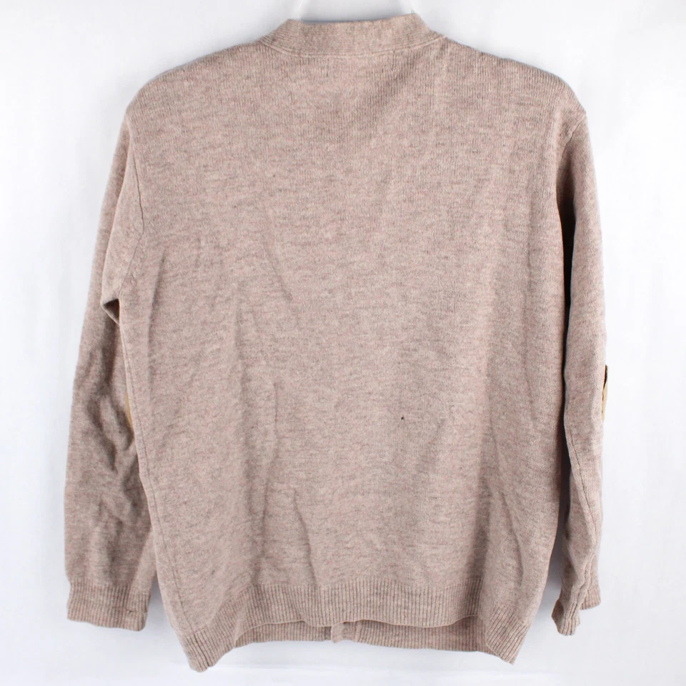 Cárdigan de lana Woolovers beige con botones delanteros para mujer talla pequeña parche en el codo Foto 2 de 4