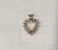 10K Yellow Gold Open Heart Diamond Pendant 16 Pave  -Set Diamonds 1.78 Grams