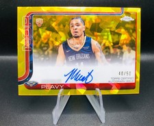 2025-26 Topps Chrome Sapphire Micah Peavy Rookie ON-CARD Auto Gold Refractor /50