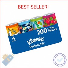 Kleenex Perfect Fit Facial Tissues, 4 Cannisters, 50 Tissues per Can, 2-Ply 200