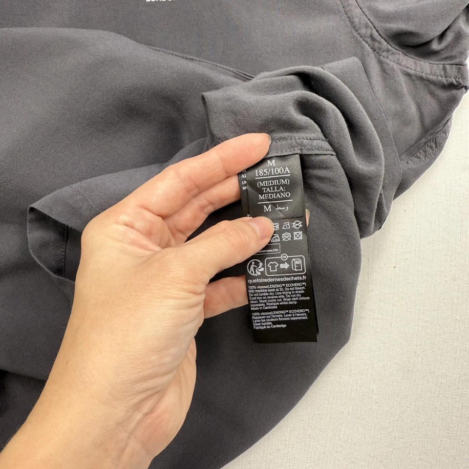 Camisa Subterránea ALLSAINTS Para Hombre M Manga Corta Gris Relajado Cuello Cubano Foto 4 de 4