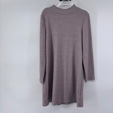 Old Navy Kids Ribbed Mock Neck Long Sleeve Dress - Mauve Size M