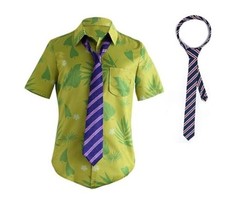 US Size Printed T-Shirt Tie for Mens Hawaiian Floral Shirts XX-Large Green