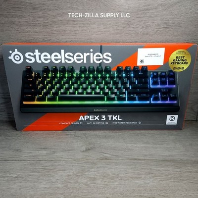 SteelSeries Apex 3 TKL RGB Gaming Keyboard IP32 Silent Keys New