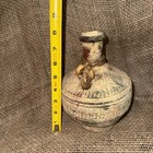 Jug Vintage Mexican Terra Cotta Pottery Jug Handmade Earth Tone 8 Inches Tall  — photo 10