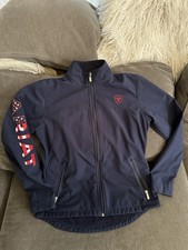 Ariat Women's Medium Team Softshell Jacket Red White  Blue Full Zip