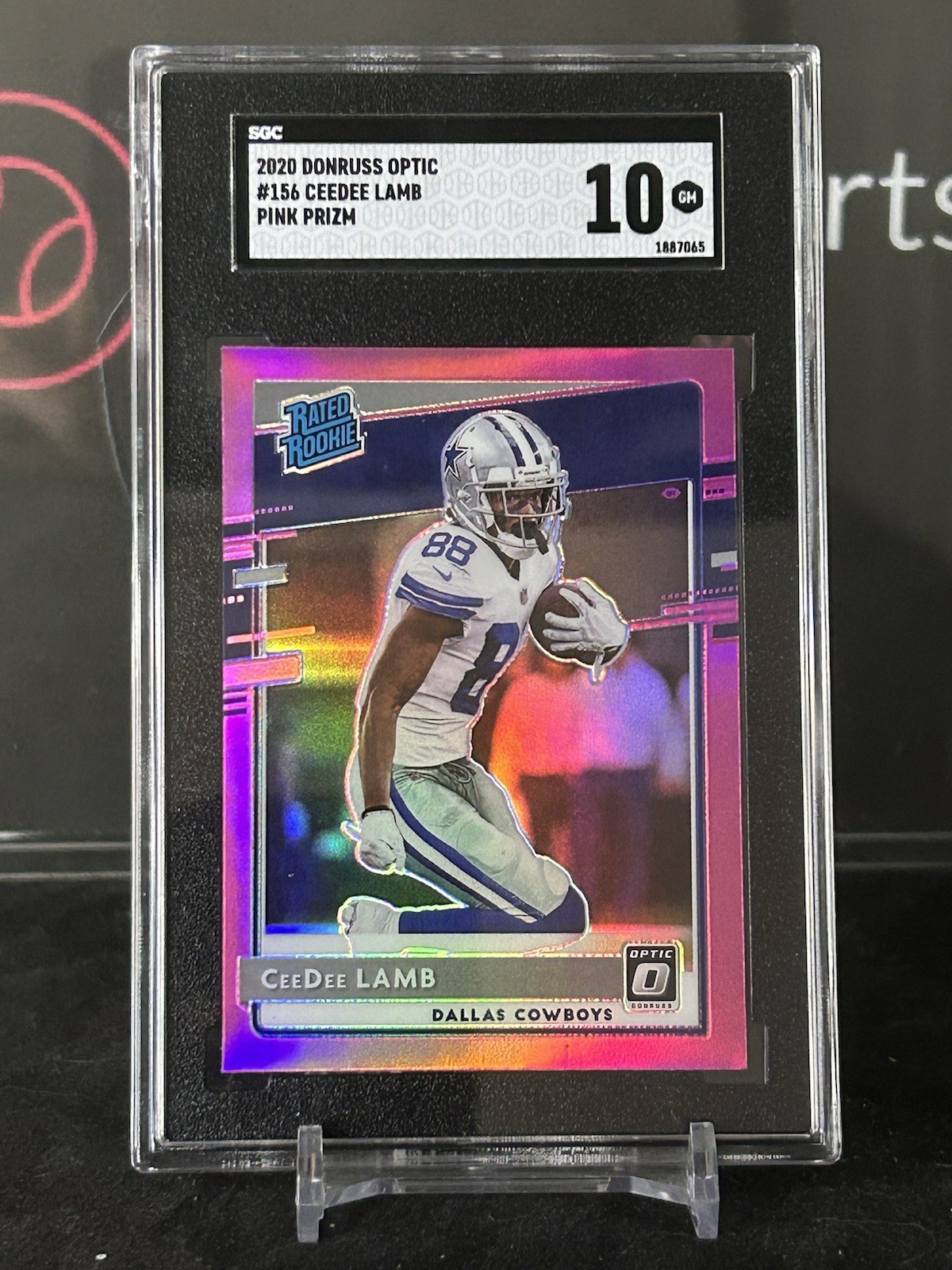 2020 Donruss Optic - Rated Rookies Pink Prizm #156 CeeDee Lamb (RC) SGC 10