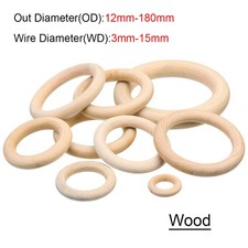 Circular Wooden Ring 12mm-180mm Round Natural Colour Untreated Plain Wood