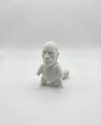 The Rock Squirtle 3D Printed Figur weiß