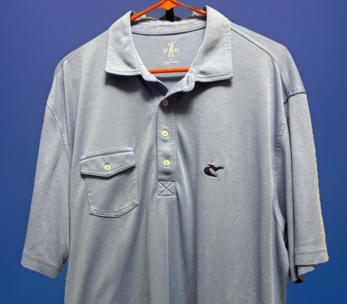 Fairway & Greene Men’s Golf Shirt Polo Blue W/ Pocket And Logo XL - Imagen 2 de 4