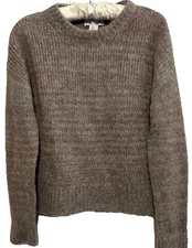 Rachel Zoe Sweater XS Alpaca Wool Blend Neutral Marled Cozy Soft Knit Pullover