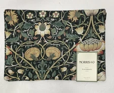 William Morris & Co. LODDEN Cotton Placemats (4) 13x19” Multicolor Green Tan NWT