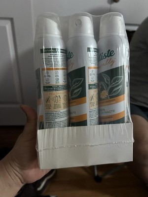 Batiste Naturally Dry Shampoo Spray Green Tea & Chamomile Vegan 4.23 oz 3-Pack