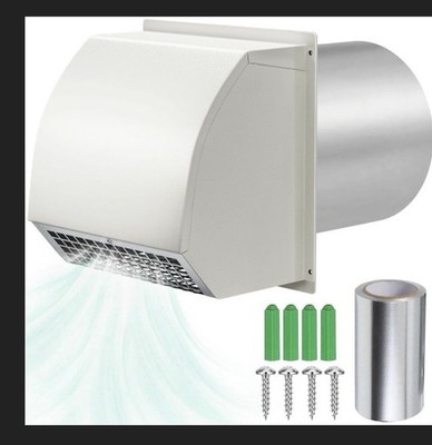 8 Inch Hooded Wall Vent with Damper & Screen, Wall Exhaust Vent Cover Cap