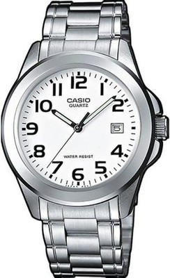 Casio MTP-1259PD-7BEG Herren Uhr Analog 3ATM Quarz Edelstahl Weiß Silber