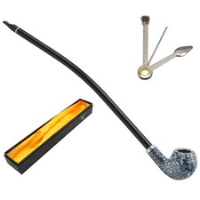 Vintage Long-Handle Wooden Tobacco Smoking Pipe 16'' in Gift Box
