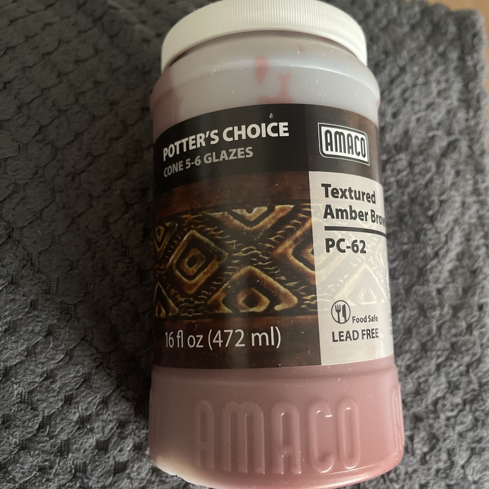 Amaco Potters Choice Cone 5-6 Glaze textured amber brown pc-62 Lead fr Food Safe