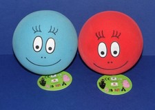 BARBAPAPA * 2 Red & Blue Foam Balls * 4" (10cm) Diameter * New * Rare *