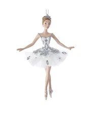 Kurt Adler 5.75In Resin Snow Queen Ballerina Ornament Silver