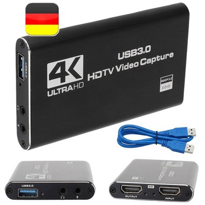 4K Video Capture Card USB 3.0 Audio Video Game Capture Device 1080P HDMI 60fps +