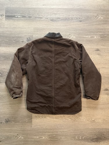 Carhartt Jacket Sherpa Lined Brown Duck Canvas YOUTH Large 10/12 - Picture 5 of 6