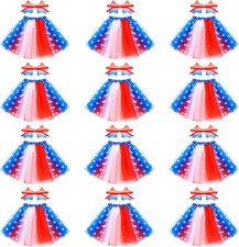 12 Set 4Th of July Tutu Skirts Patriotic Red White Blue Sunglasses for Women Ind