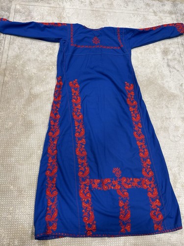 Vestido Tatreez Azul Vintage Palestino Tradicional Thobe - Bordado a Mano - Imagen 13 de 21