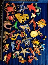 30pc Ocean Sea Life Brooch Pin Lot Fish Crab Whale Turtle Starfish Mermaid