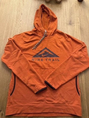 Nike Trail Hoodie Men's M Orange Pullover Sweatshirt Activewear - product listing photo