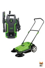 Idropulitrice 1400 W 53947 + spazzatrice a spinta manuale 54252 JBM-SERIE431