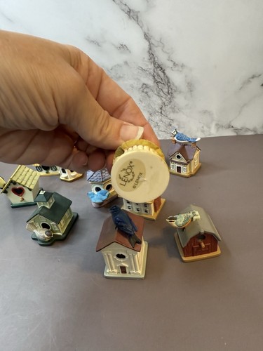 12 Lenox Mini Bird Houses 1" Inch Collection Mixed Lot Adorable - Picture 7 of 15