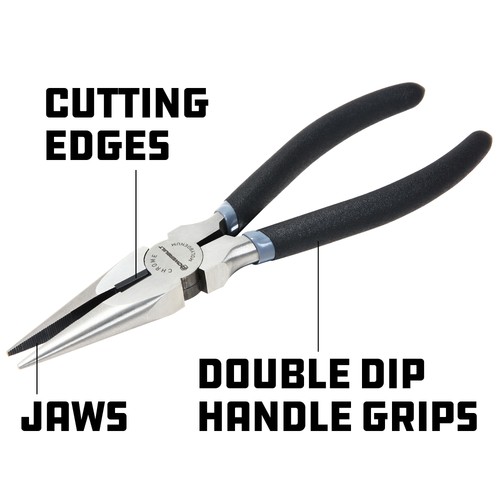 Powerbuilt 8 Inch Pro Tech Long Nose Pliers - 645038 - Picture 3 of 5