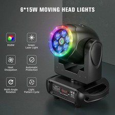 6 Bee Eye Laser Moving Head Light DMX RGBW Strobe Beam Stage Effect Lighting KTV