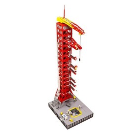 Saturn-V Inspired Launch Tower with Cord Construction Toy Pieces