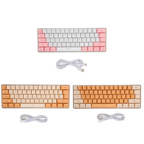 Gaming Keyboard USB 61 Keys Contrast Color RGB Light Key Line Separation Mech CB - Bild 21 von 30